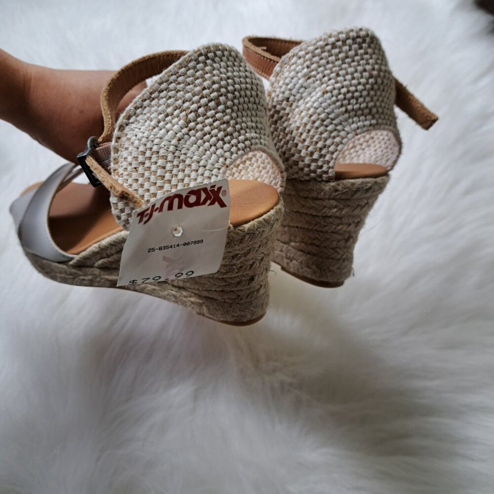 Barbour NEW Espadrille Wedge Sandals Size 7 Made In Spain - Picture 4 of 10